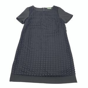 Maude Crochet Short Sleeve Tunic Shift Dress Size Medium Womens Solid Black M